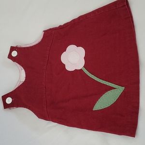 Lainalin Pink Flower Burgundy Corduroy Jumper | 12 Months